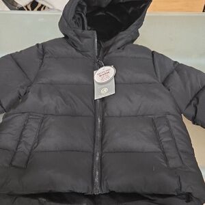 Swiss Tech Kids Black Hooded Puffer Coat